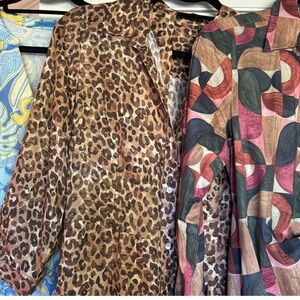 J. McLaughlin animal-print silk L/S maxi dress from collection bundle+save